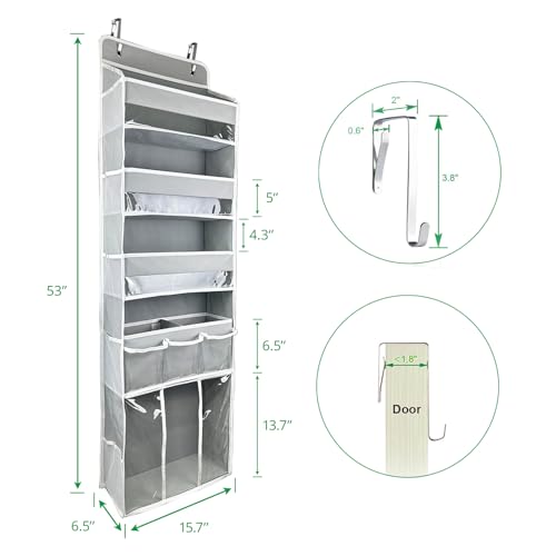 EZVERY Grey Hanging Baby Diaper Organizer with 3 Bins & Movable Caddy