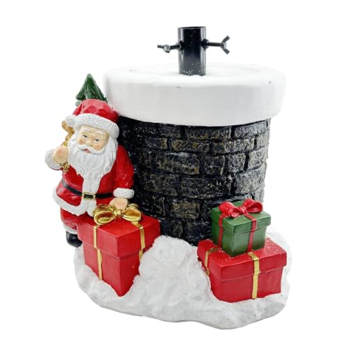 Fraser Hill Farm Chimney Santa Christmas Tree Base - 15 in. Resin Stand