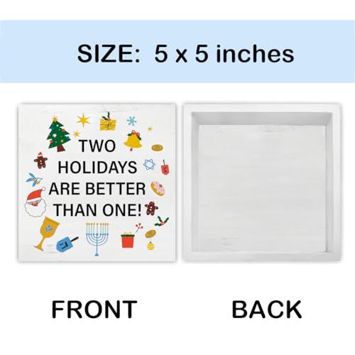 Christmas Hanukkah Decor Two Holidays Are Better Than One Wood Sign