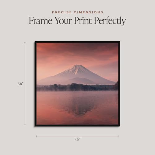 Americanflat 36x36 Black Picture Frame - Slim Molding, Wall Mountable