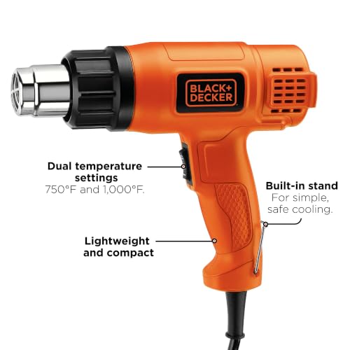 Black & Decker Heat Gun for Crafts - Dual Temperature Corded 1000°F, 1350W - One Size