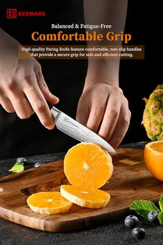 KEEMAKE 3.5 Inch Paring Knife - Ultra Sharp Small Fruit & Vegetable Knife