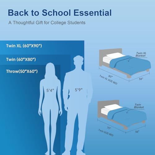 KMUSET Light Grey Twin Cooling Blanket 60x80 Inches for Hot Sleepers Summer Bed Cover