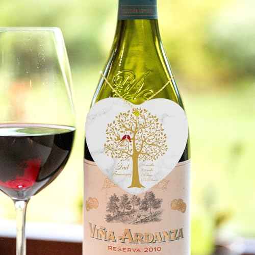 2 Year Anniversary Hanging Ornament for Him Her 2nd Marriage Wedding Gifts 2 Year Anniversary Valentines Ornament for Husband Wife Couple Christmas Ceramic Heart Keepsake