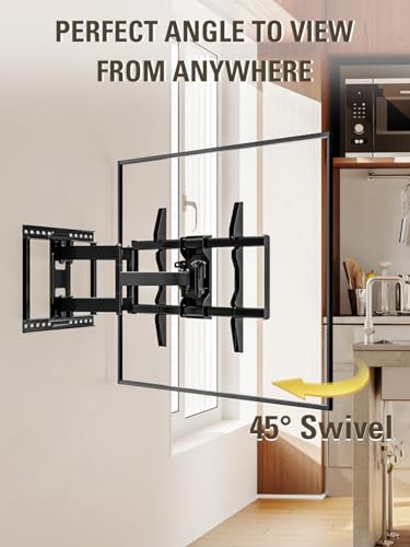 Full Motion TV Wall Mount for 42-90 Inch TVs with 24-Inch Stud Compatibility - Max VESA 800x400mm, 132 lbs, Articulating Arms - Variation of 24" Studs
