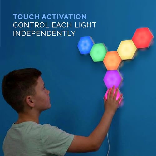 Emberela HEXlights Sensory Lights 7pk - Touch Hexagon LED Light Set for Kids & Therapy