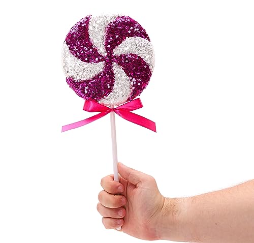 Giant 36cm Sparkly Sequin Lollipop Christmas Decoration - 11 Colors Available
