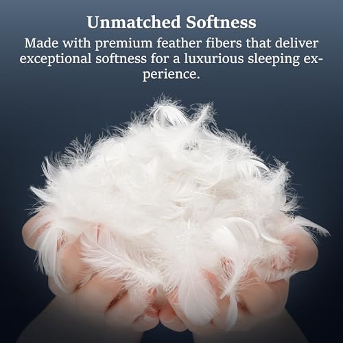 Queen Size Goose Down Feather Pillow Set of 2 - Medium Firm Support