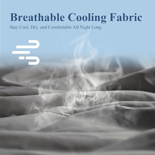 Cooling Comforter Queen Size 90x90 Inches Grey - Hot Sleeper Cooling Blanket