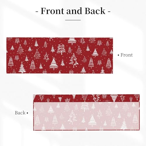 Miaoquhe Christmas Tree Snowflake Window Valance 54x18 Inches - Festive Farmhouse Holiday Curtain