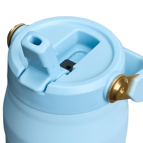 Hydrating 24 oz Stainless Steel Flip Straw Water Bottle - Messi Blue