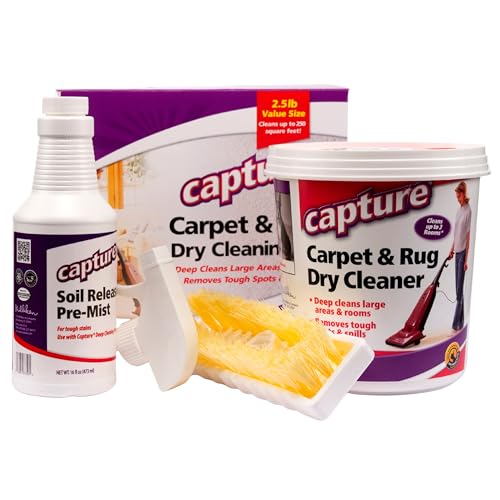 Capture Carpet Total Care Kit 2.5lb Dry Rug Cleaner & Pre-Mist Spray for 250 Sq Ft