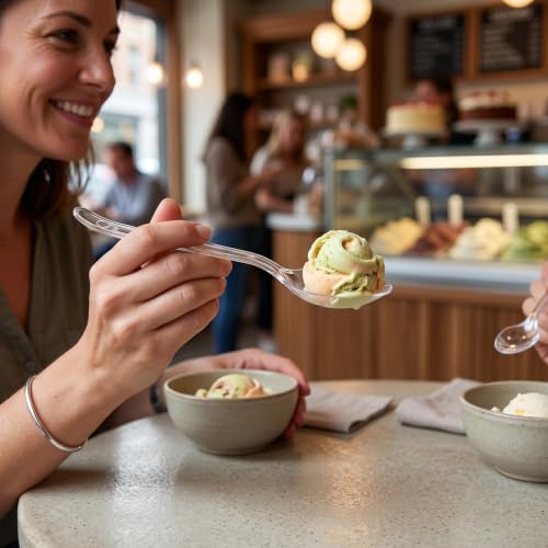 SACATR 1000 Count Clear Plastic Spoons Heavy Duty