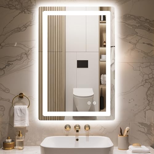 Delma 30x20 LED Bathroom Vanity Mirror with Lights, Anti-Fog, 3 Light Modes