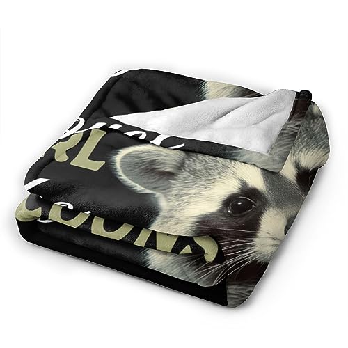 Raccoon Blanket Raccoon Plush Throw Blanket Super Soft Cozy Warm Fleece Just A Girl Who Loves Raccoon Animal Bedding Blanket Gifts for Kids Girls Boys Women 40"X50"