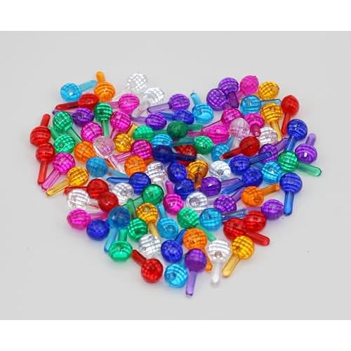Creative Hobbies¢ç Plastic Lites for Ceramic Christmas Trees, Faceted Globe Light Ornaments, Multi Colors, 100 Piece Pack