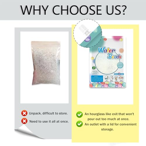 140,000 Clear Water Beads, Transparent Water Gel Beads for Vase Filler, Christmas Decoration, Wedding Centerpiece, Floating Candles, Planting, Floral Decoration