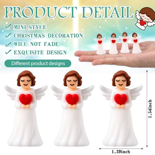 Halloscume Angel Christmas Mini Figurines - 50pcs Holiday Decor & Ornaments