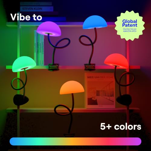 Smallish Shroommate Dorm Room Clip-On Bed Light - White