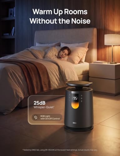 DREO Whole Room Heater 360° Omni-Directional Heating, 13-Inch Grey