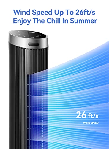 OmniBreeze 36 Inch Oscillation Tower Fan with Remote & LED Display – Bladeless Floor Fan for Indoor Cooling