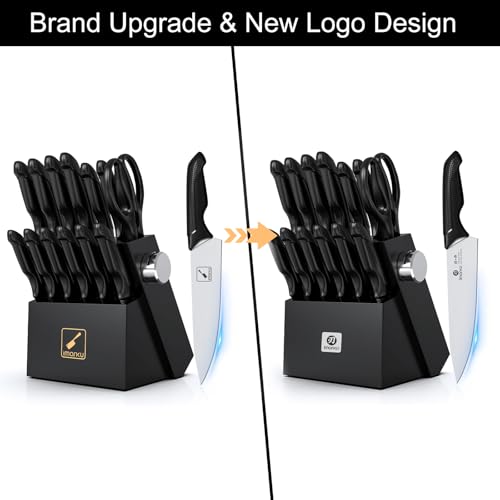 imarku 14-Piece Japanese High-Carbon Stainless Steel Knife Set Black - Professional Kitchen Cutlery
