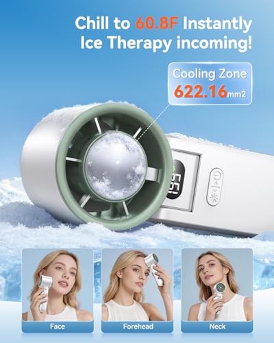 Portable Handheld Fan with Ice Cooler & 20H Battery - Summer Travel & Outdoor Cooling White