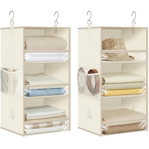 Storage Maniac Beige 6-Shelf Hanging Closet Organizer - Separable & Collapsible
