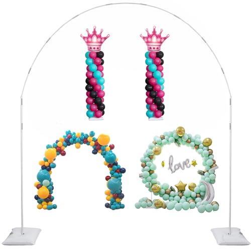 Balloon Arch Stand Kit 7.5ft Large Round Backdrop Frame Adjustable Half Circle