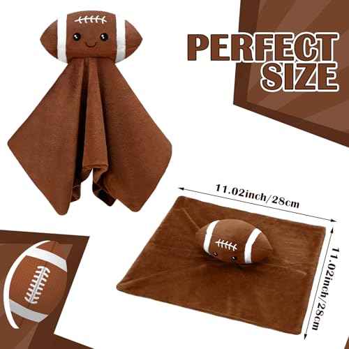 15 Inches Cute Football Security Blanket Football Baby Stuff Lovely Plush Sleeping Snuggle Gifts Sport Nursery Baby Shower Decor for Newborn Toddler Stuffed Snuggle