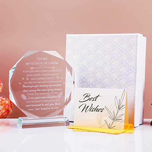 Personalized Father-in-Law Crystal Keepsake Gift from Daughter-in-Law