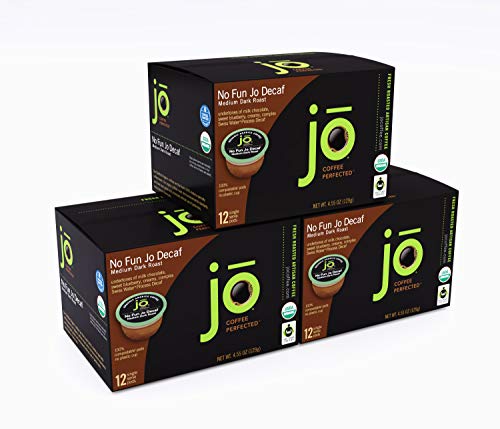Jo Coffee No Fun Jo Decaf Coffee Pods 36 Count Organic Compostable for Keurig