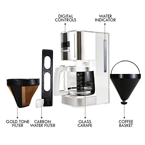 Koolatron Enmore Aroma Control 12-Cup Programmable Coffee Maker - White
