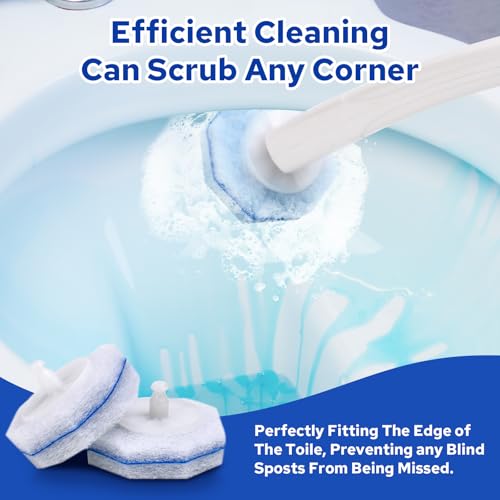 120pcs Toilet Brush Refills Bulk Pack Disposable Bowl Cleaner Scrubber Pads - Cecailin