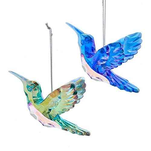 Peacock Hummingbird Ornaments, 2 Assorted,Christmas
