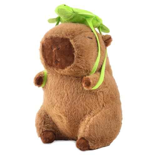 Capybara Plush With Turtle Backpack - Cute Stuffed Animal Kawaii Plush Pillow - Birthday Gift for Kids Boys Girls 12 Inch