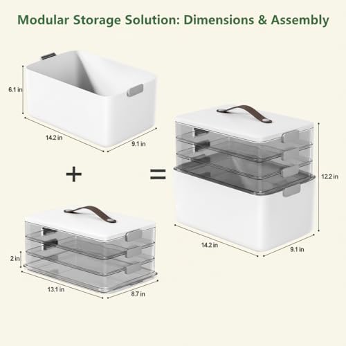 MOPALL 4-Tier Craft Organizer Storage Box for Art Supplies & Sewing