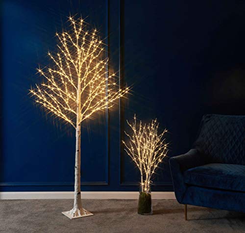 6FT White Birch Lighted Twig Tree with 330 LED Fairy Lights Indoor Outdoor Christmas Decor