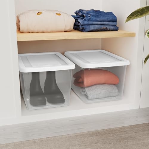 Sterilite 20 Quart Stackable Clear Plastic Storage Bins - 6-Pack