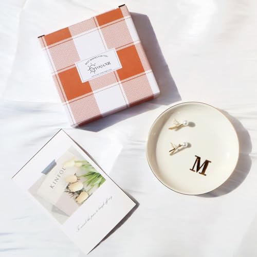 Ceramic Ring Dish Initial Jewelry Dish Personalized J-Monogrammed For Women Engagement Wedding Gifts,Jewelry Tray For Friends,Sister,Birthday Mother'S Day Christmas For Women, White