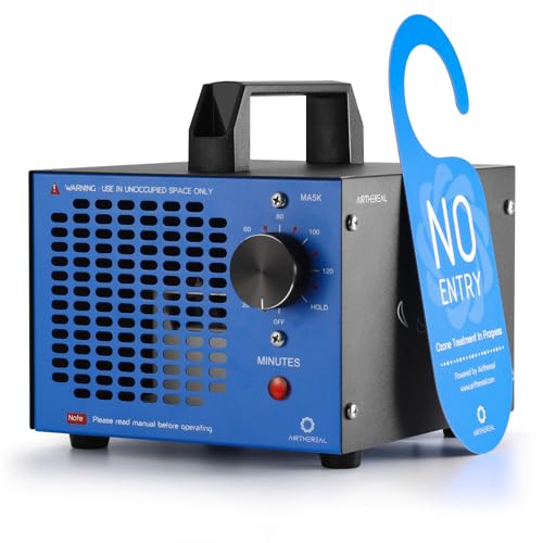 Airthereal MA5K Blue Ozone Generator 2000 Sq Ft, 120-Min Timer, Odor Eliminator