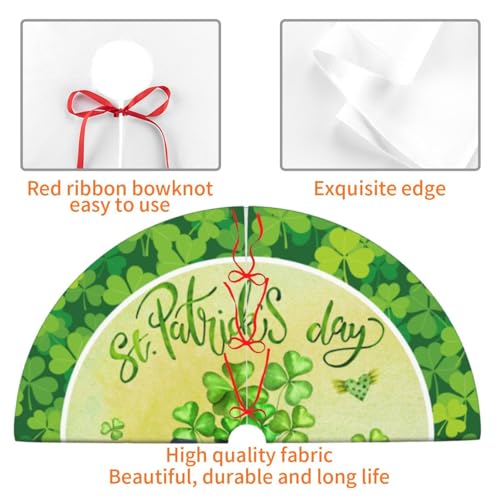 XYSKINO Green 30-Inch Gnome Christmas Tree Skirt for Holiday Decor