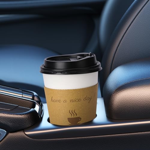 White 12oz Disposable Coffee Cups with Lids - 100 Pack