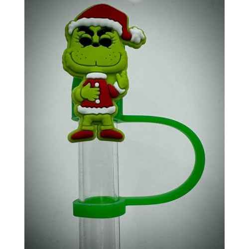 6 Pack Christmas 10mm Straw Toppers, Fits Stanley and Simple Modern Tumblers (Grinch Bundle)