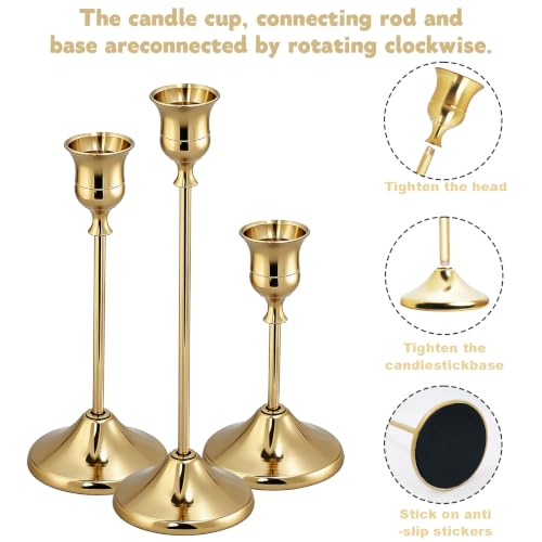 Gold Candlestick Holders, 27Pcs Taper Candle Holders