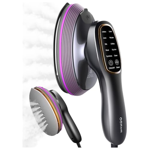 OGHom 2-in-1 Iron & Steamer for Clothes - Rose Pink Handheld Garment Wrinkle Remover