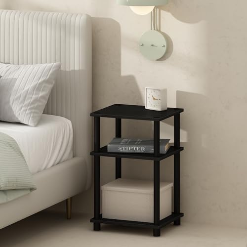 Furinno Toeless 3-Tier Nightstand Set of 2 - Americano / Black