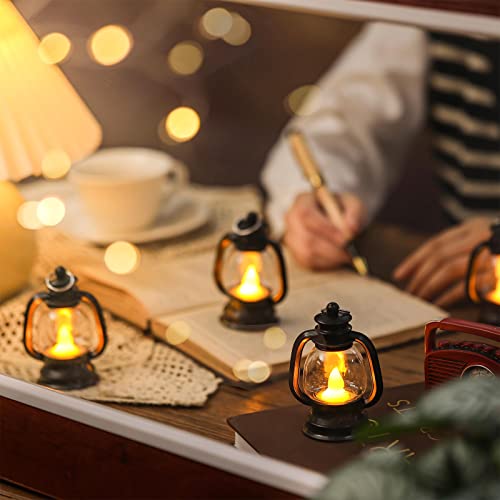 Ferraycle 24 Pcs Mini Black Lanterns 4 Inch LED Candle Lanterns, Table Centerpieces