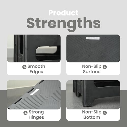 Folding Step Stool for Adults & Kids Non-Slip Portable Home Ladder