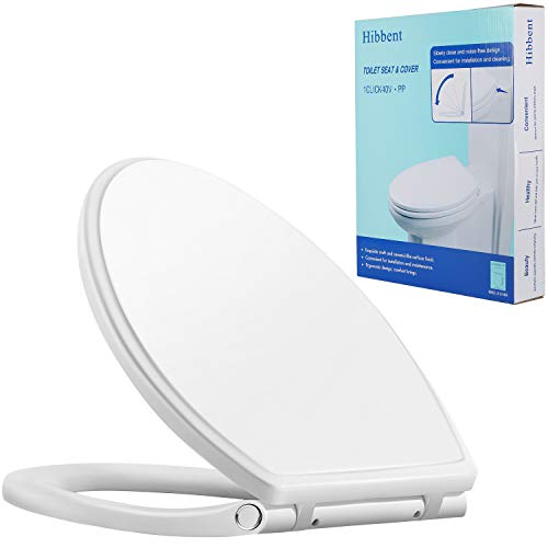 Elongated Toilet Seat - Soft Close, No Slam, One-Click Quick Release, 18.5 Inch